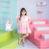 Monetto Unicorn Butterfly Girl Dress เดรสเด็ก ยูนี่ ปีกผีเสื้อ ตาข่าย ไล่สีชมพู