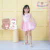 Monetto Bear and Rabbit Girl Dress เดรสเด็ก บอลลูน โอโอ้และเนเน่ สีชมพู
