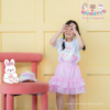 กระโปรงสั้นเด็ก ไหมออแกนดี้ สีชมพู เนเน่