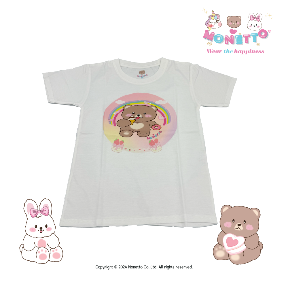 Monetto Bear Mom & Kids T-Shirt เสื้อยืดแม่ลูก โอโอ้ทานไอติม